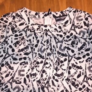Karl Lagerfeld Black and White Patterned Blouse